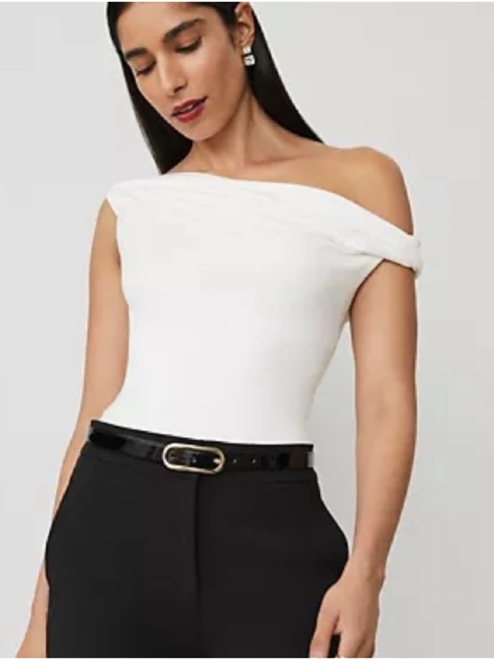 Ann Taylor NWT Petite Asymmetric One-shoulder Top